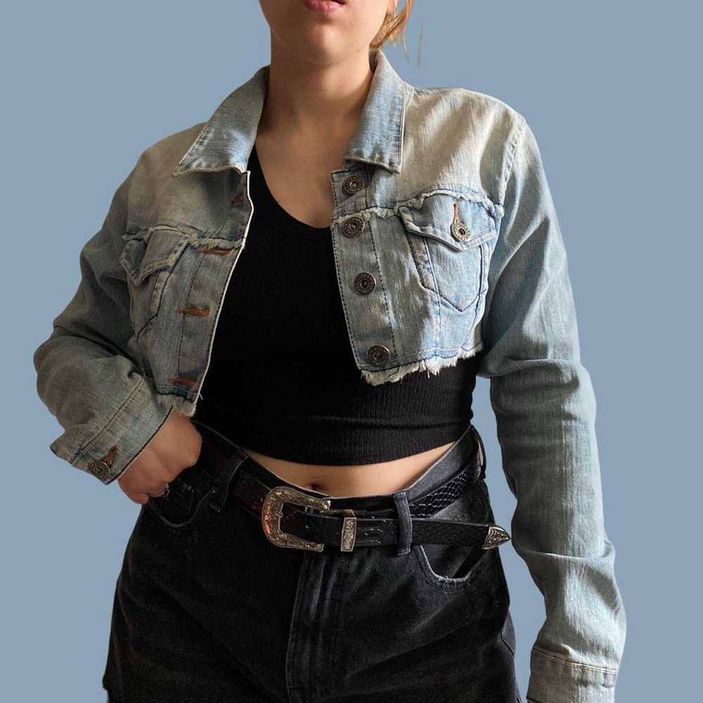 super cropped grunge 90s jean jacket